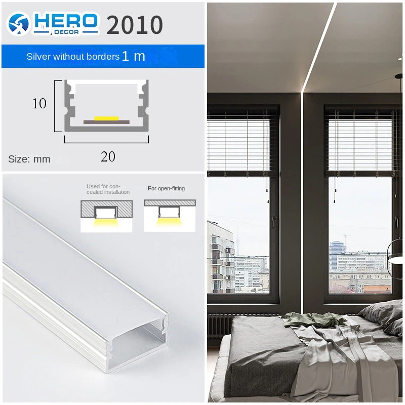 Wide Aluminum LED Profile in Retail Display Shelves And Wide Showcase Illumination Wide Aluminum LED Profile in Retail Display Shelves And Wide Showcase Illumination