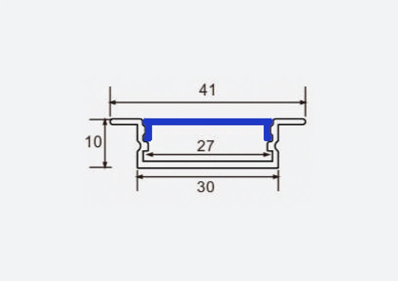 HM447 Wide Aluminum LED Profile drawing HM447 Wide Aluminum LED Profile drawing