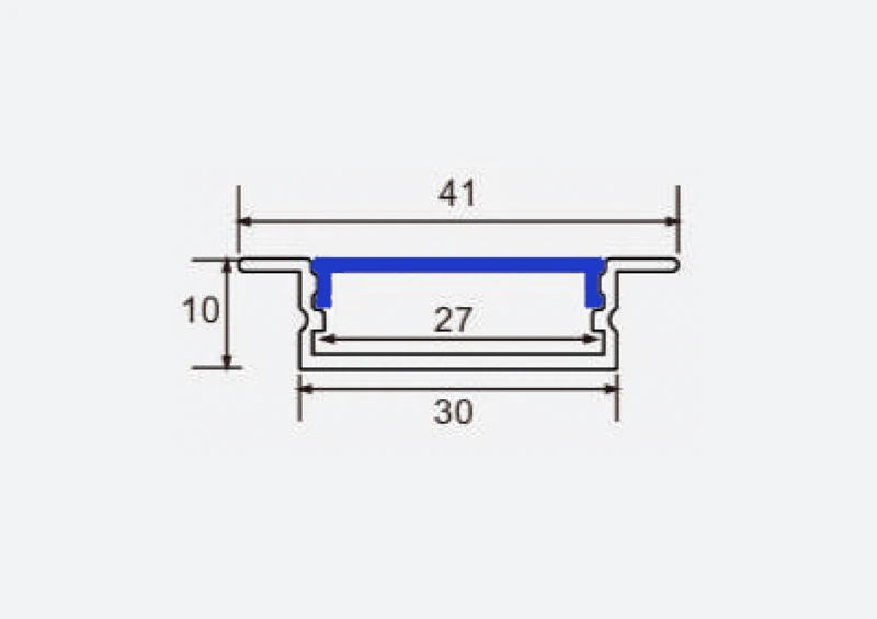 HM795 Wide Aluminum LED Profile drawing HM795 Wide Aluminum LED Profile drawing